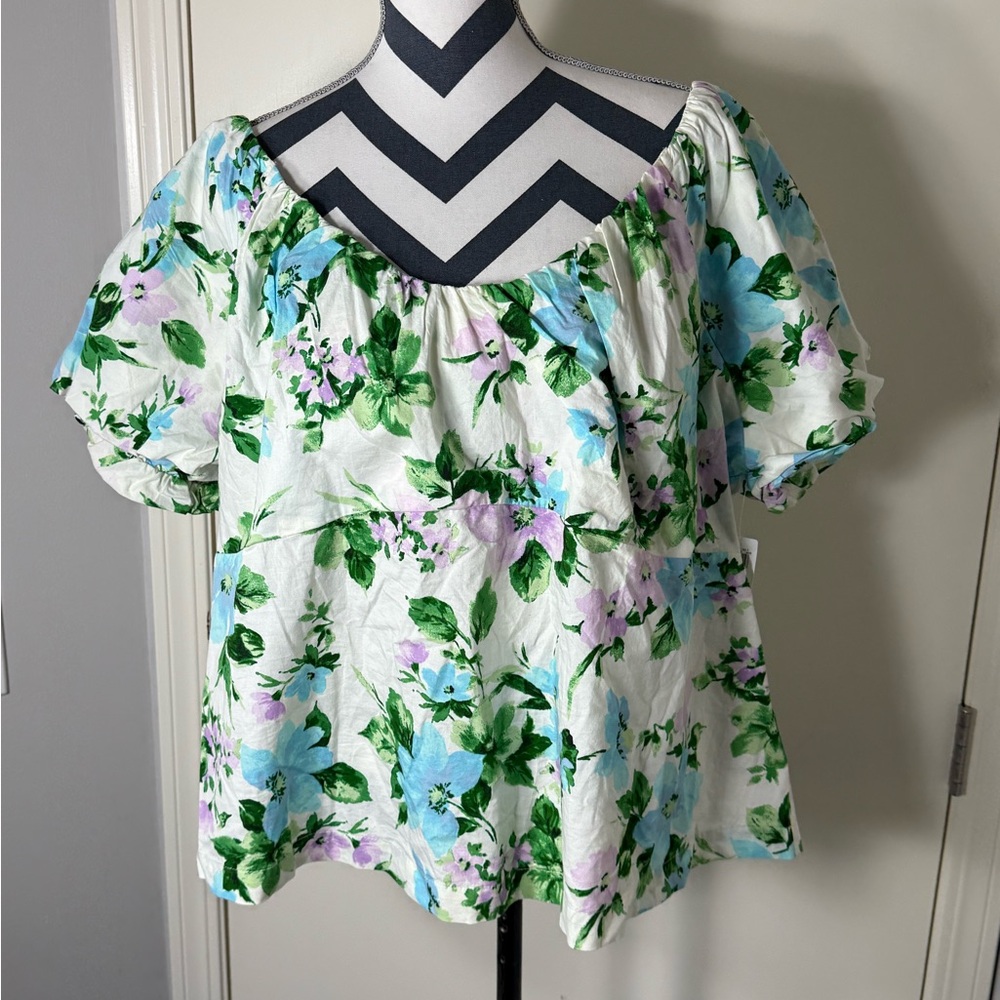 NWT Old Navy Women’s Off the Shoulder Floral‎ Cropped Blouse Plus Size 3X